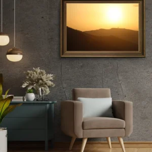 couché de soleil sur les sommets